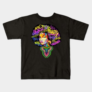 Dashiki Melanin Afro Woman T-Shirt Kids T-Shirt